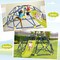 Kids Climbing Dome With Slide Outdoor Playset Steel Frame Fabric Platform